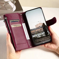 Zipper Wallet Flip Leather Phone Case with Long Lanyard for Samsung Galaxy S23 Series