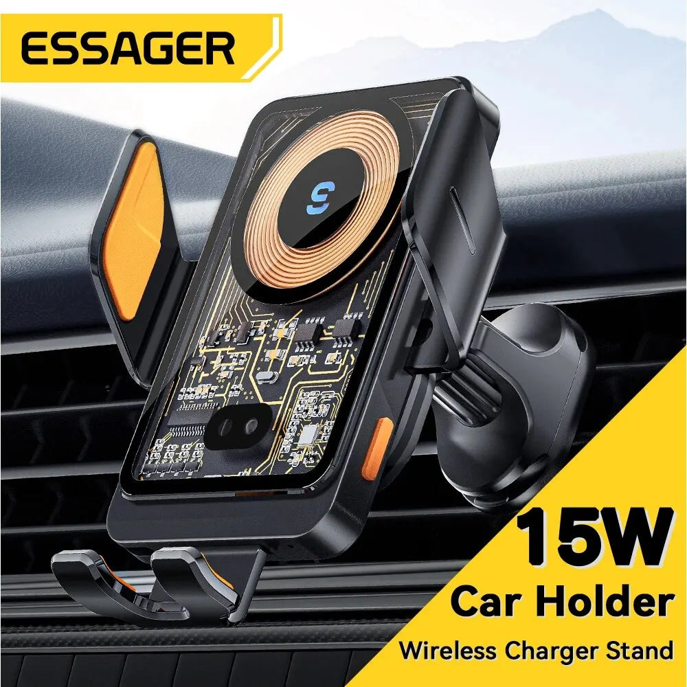 Essager 15W Qi Wireless Charger Car Phone Holder