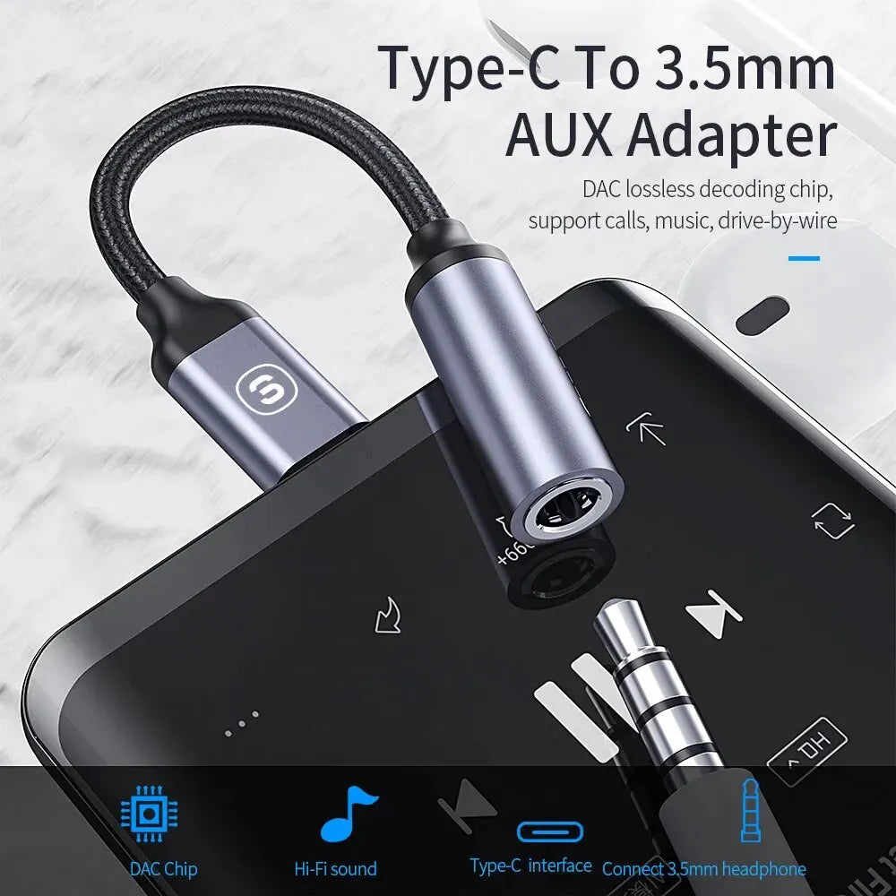 Essager USB Type C to 3.5mm Jack Earphone Adapter