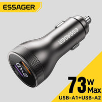 Essager 73W Car Charger with Dual USB Ports