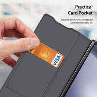 Magnetic Premium PU Leather Slim Folding Kickstand Case with Card Slot for Samsung Galaxy Z Fold 6 - Stylish & Functional