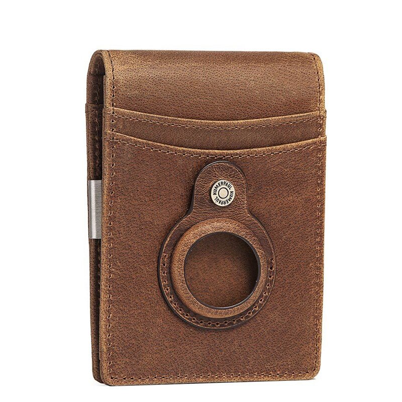 YKSOM RFID Luxury Genuine Leather AirTag Wallet