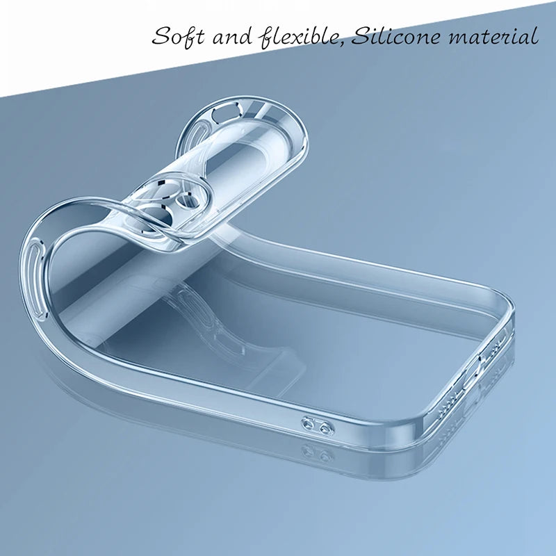 Ultra Thin Silicone Clear Soft Shell Full Back Case for iPhone 15 Series