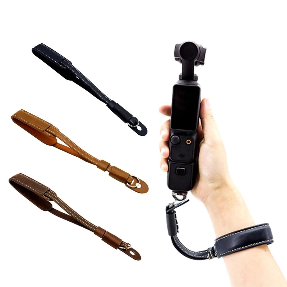 PU Leather Wrist Strap with 1/4 Screw Hand Lanyard for DJI Pocket 3