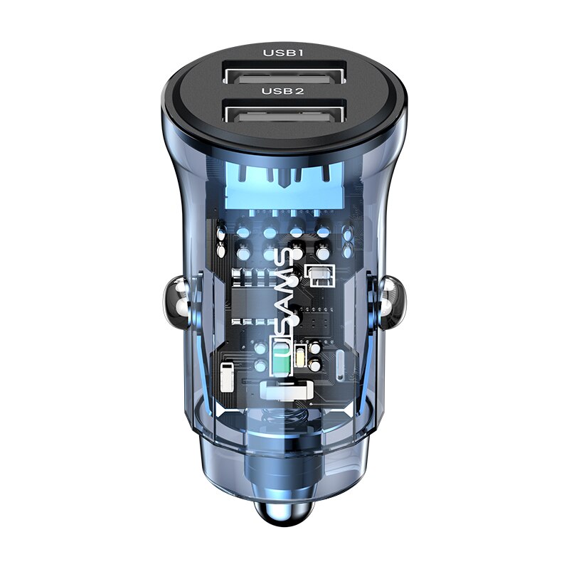 USAMS Transparent Dual USB Mini Car Charger