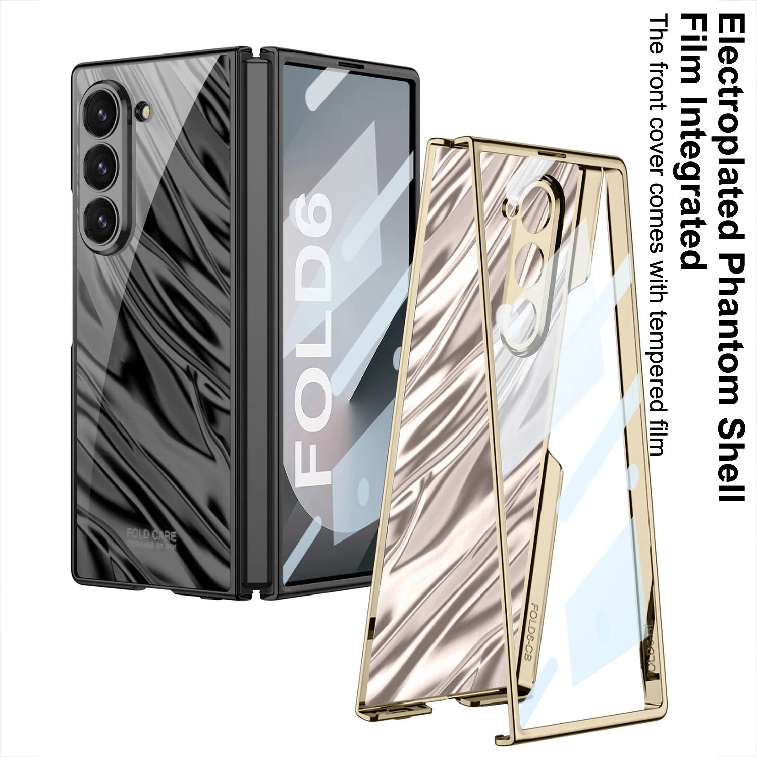 Wave Pattern Magnetic Hinge Hard PC Case with Screen Protector for Samsung Galaxy Z Fold 6