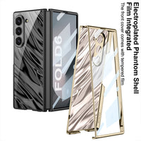 Wave Pattern Magnetic Hinge Hard PC Case with Screen Protector for Samsung Galaxy Z Fold 6