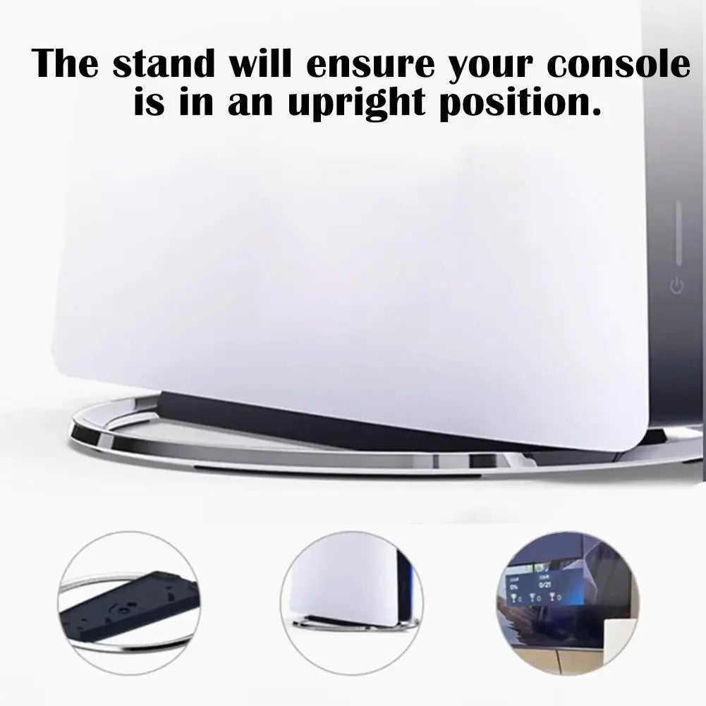 Portable Metal Vertical Stand for PlayStation 5 Pro with Anti-Slip Base