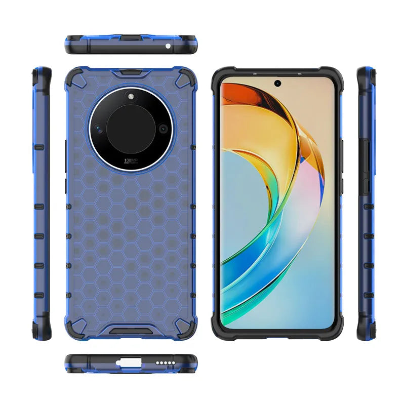 Honeycomb Style Bumper Shield Protective Back Phone Case for Honor X9b