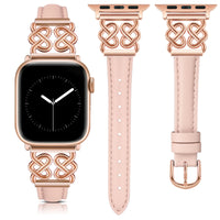 Dressy and Elegant Celtic Heart Knot Leather Band for Apple Watch