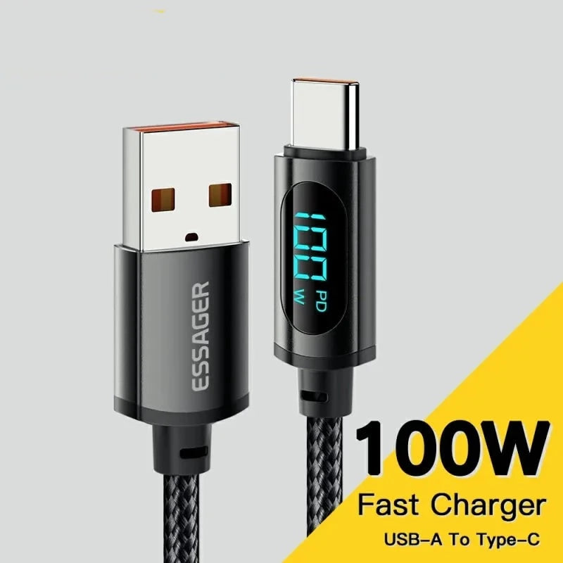 Essager 100W Fast Charging Digital Display USB-C Cable