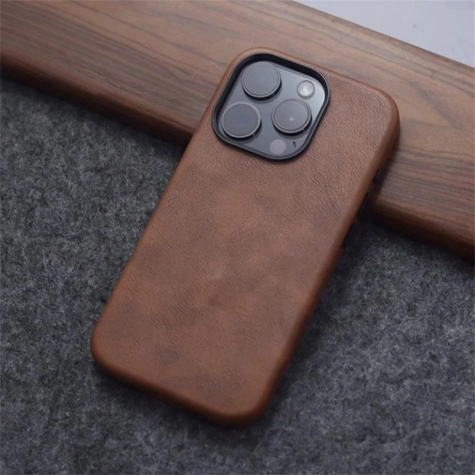 Luxury Leather MagSafe Case for iPhone 16 Series