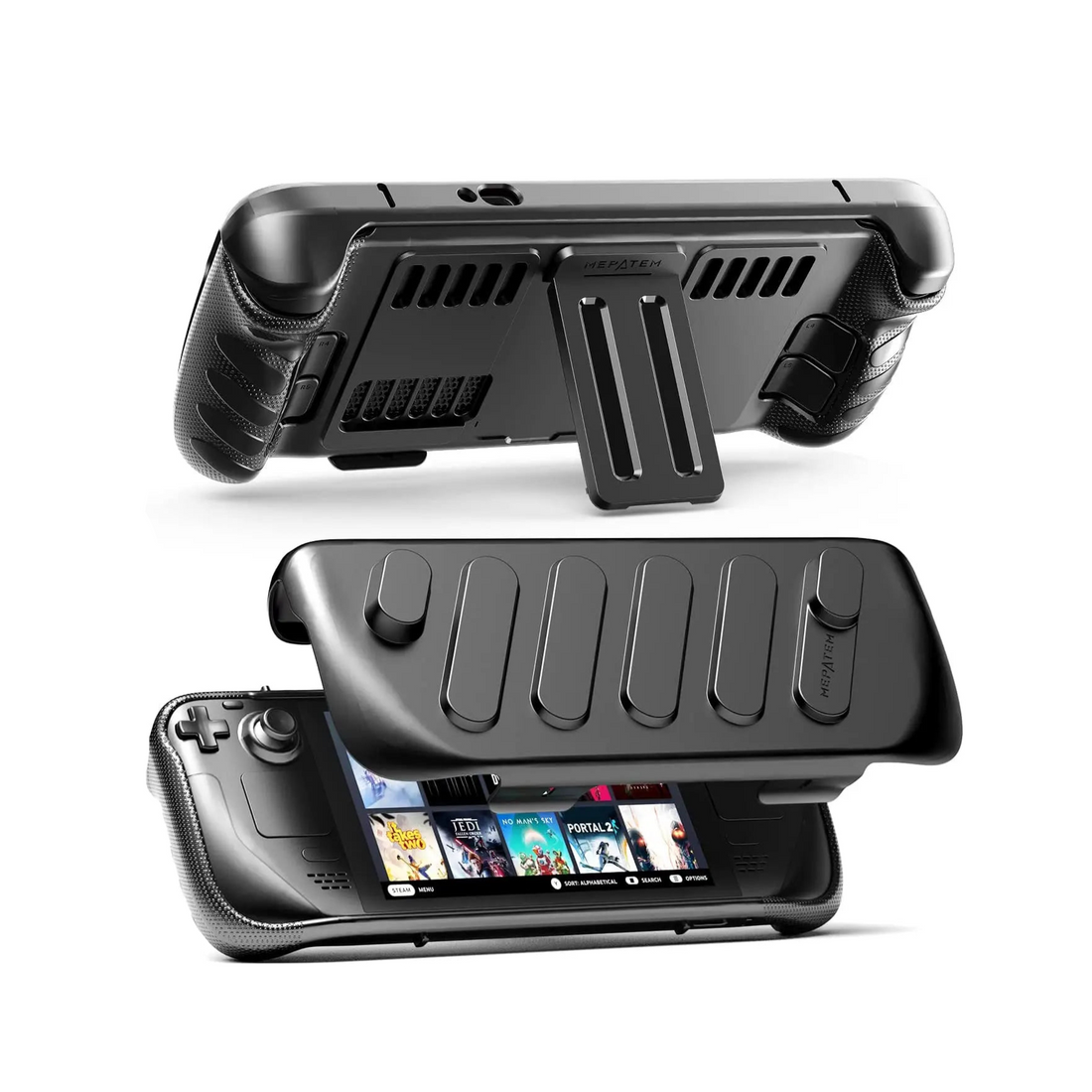 3-in-1 Protective Case with Kickstand and Front Cover for Steam Deck OLED