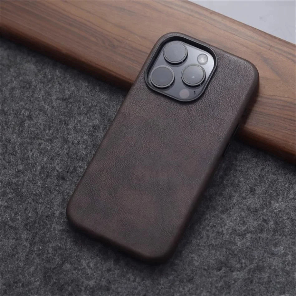 Luxury Leather MagSafe Case for iPhone 16 Series