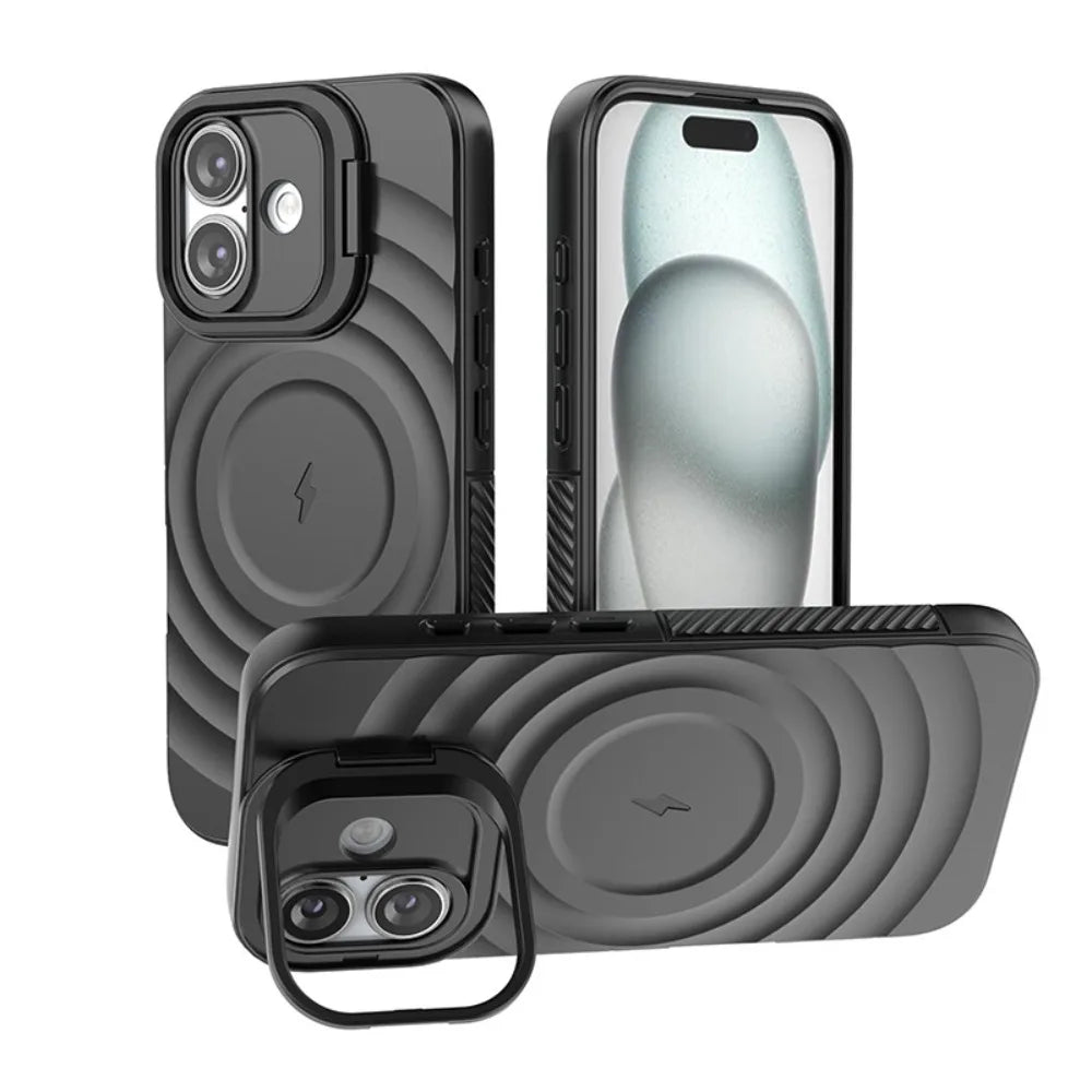 iPhone 16 Series Ripple Magnetic Suction Case with Lens Protection