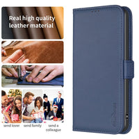 Business Leather Wallet Case with Magnetic Buckle Flip for VIVO Y78