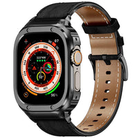 Luxury Metal Case and Leather Strap for Apple Watch