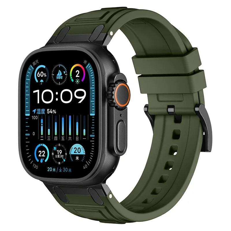 Silicone and Metal Hybrid Strap for Apple Watch Ultra