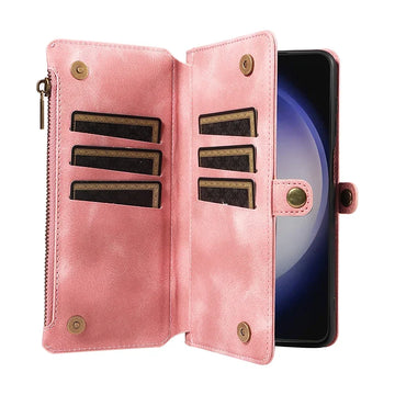 Zipper Flip Leather Wallet Case for Samsung Galaxy S25 Series