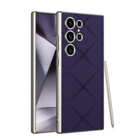 Electroplated Slim Leather Case with Camera Protection for Samsung Galaxy S25 Ultra