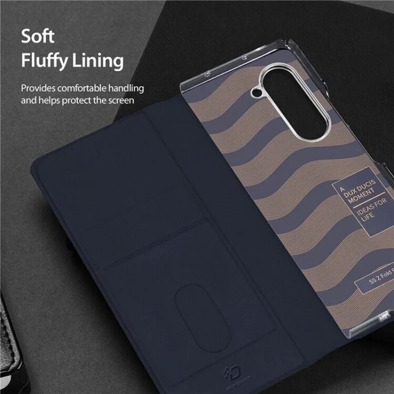 Faux PU Leather Flip Folio Case with Card Slot Holder for Samsung Galaxy Z Fold 5