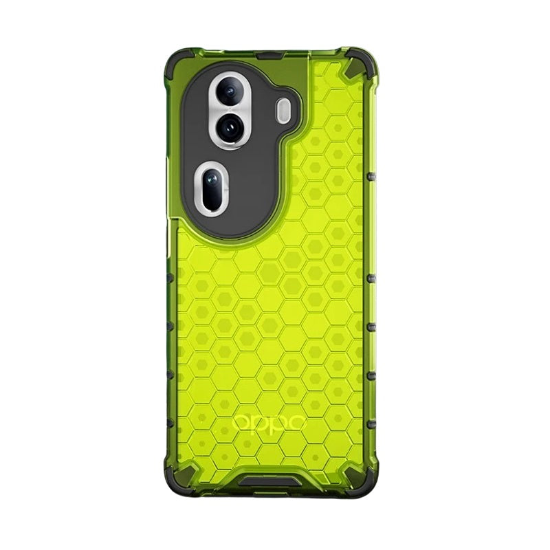 Shockproof Armor Silicone+PC Transparent Honeycomb Phone Cover Case for OPPO Reno 11 and Reno 11 Pro