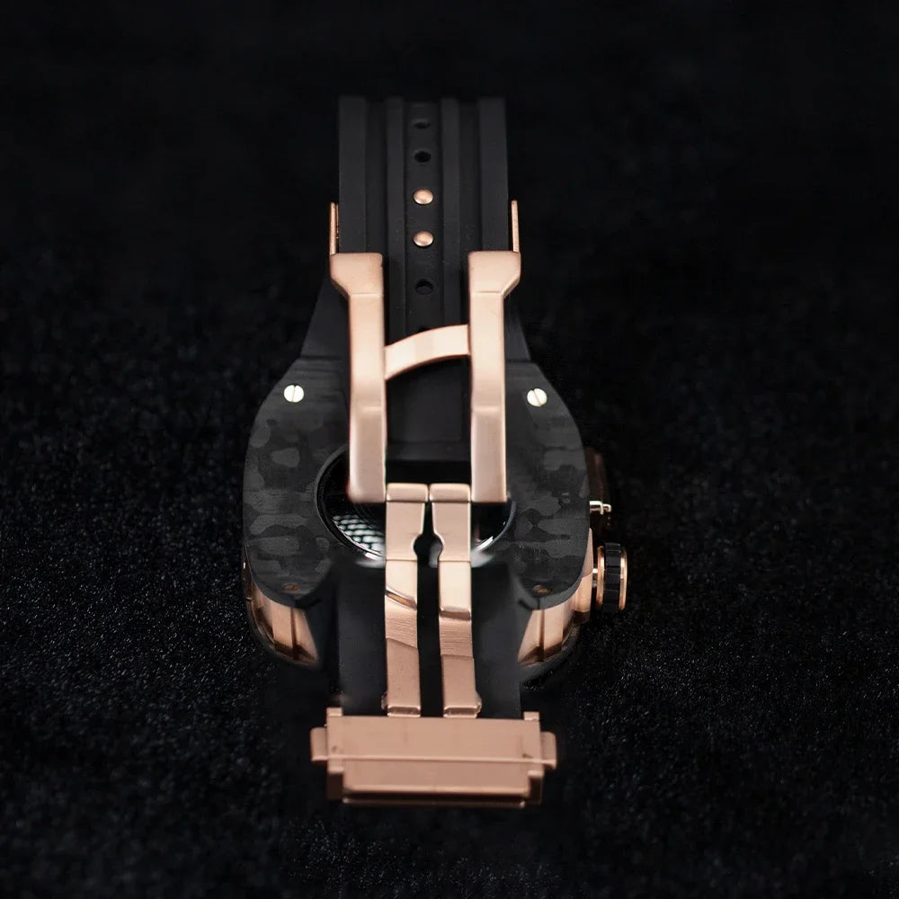 Luxury Carbon Fiber Case with Fluorine Rubber Strap for Apple Watch