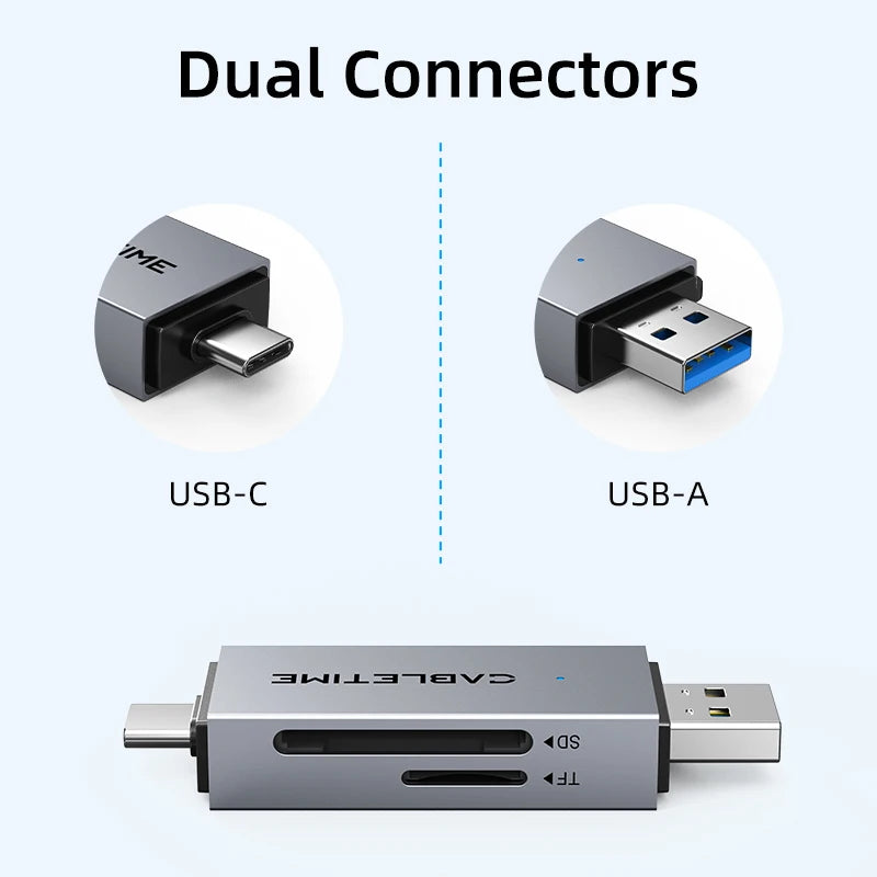 CABLETIME 2-in-1 USB 3.0 SD & TF Card Reader