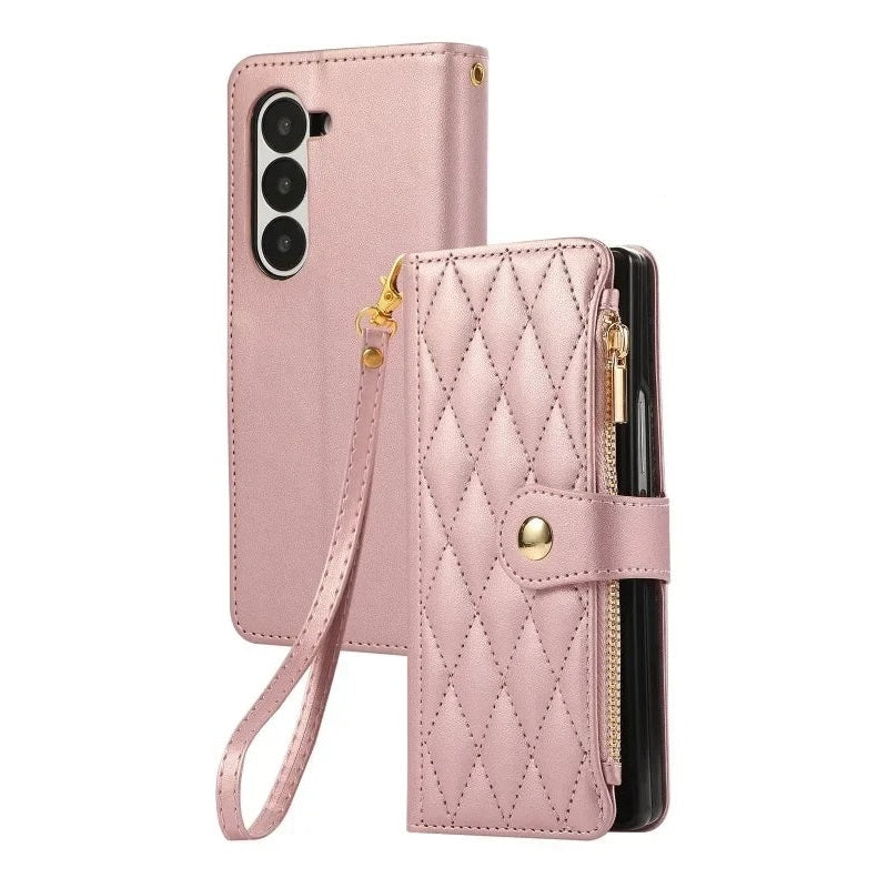 Crossbody Leather Phone Case for Samsung Galaxy Z Fold 6 - Stylish Protection on the Go