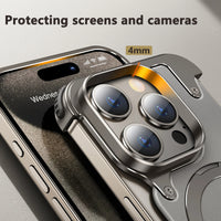 Anti-Slip Bumper MagSafe Phone Case with Finger Ring Holder for iPhone 15 Series