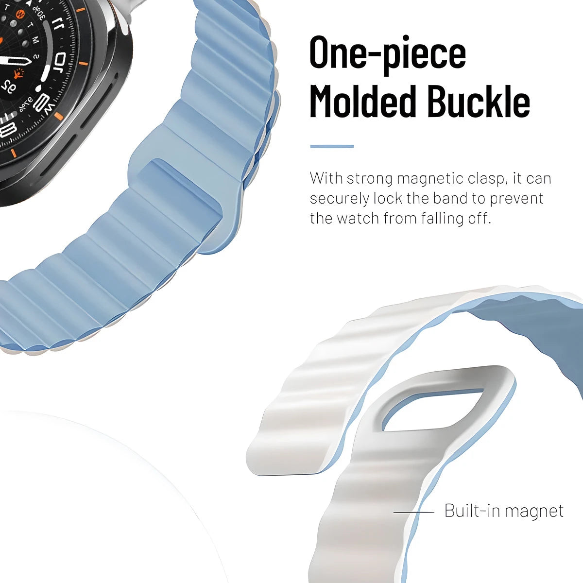 Magnetic Silicone Strap for Samsung Galaxy Watch Ultra - Effortless Style and Comfort