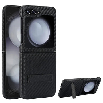 Carbon Fiber Leather Hard Shell Phone Case for Samsung Galaxy Z Flip 6