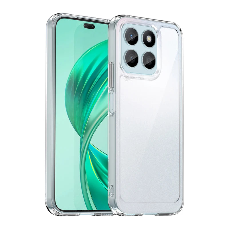 Clear Hard PC Back + Soft TPU Bumper Case with Camera Lens Protection for Honor X8b