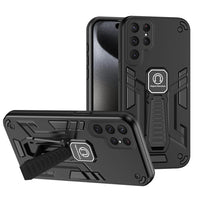 Soft Silicone+PC Kickstand Shockproof Armor Case for Samsung Galaxy S24 Series