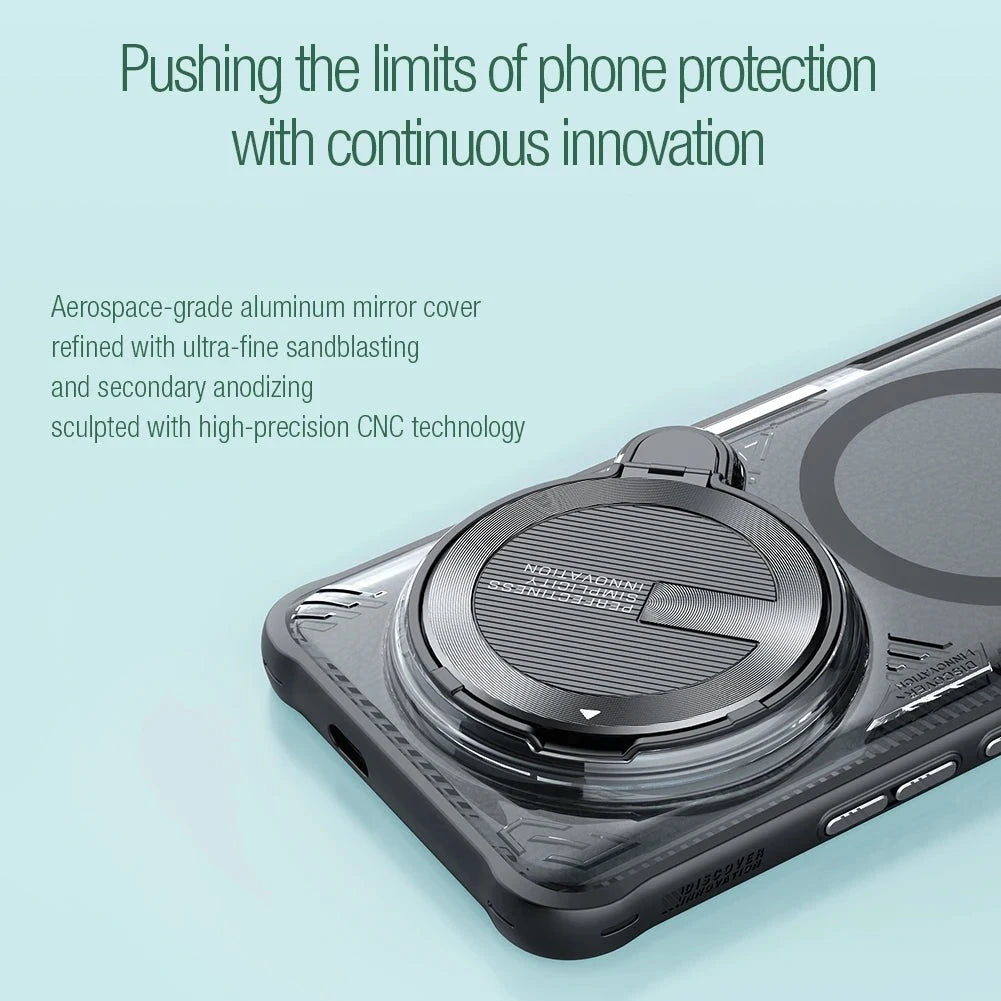 Anti-Drop Magnetic Flip-Style Case with Holder and Lens Protection for Xiaomi 14 Ultra