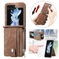 Luxury Zipper Card Wallet Case for Samsung Galaxy Z Flip 6 - Elegant Protection & Storage