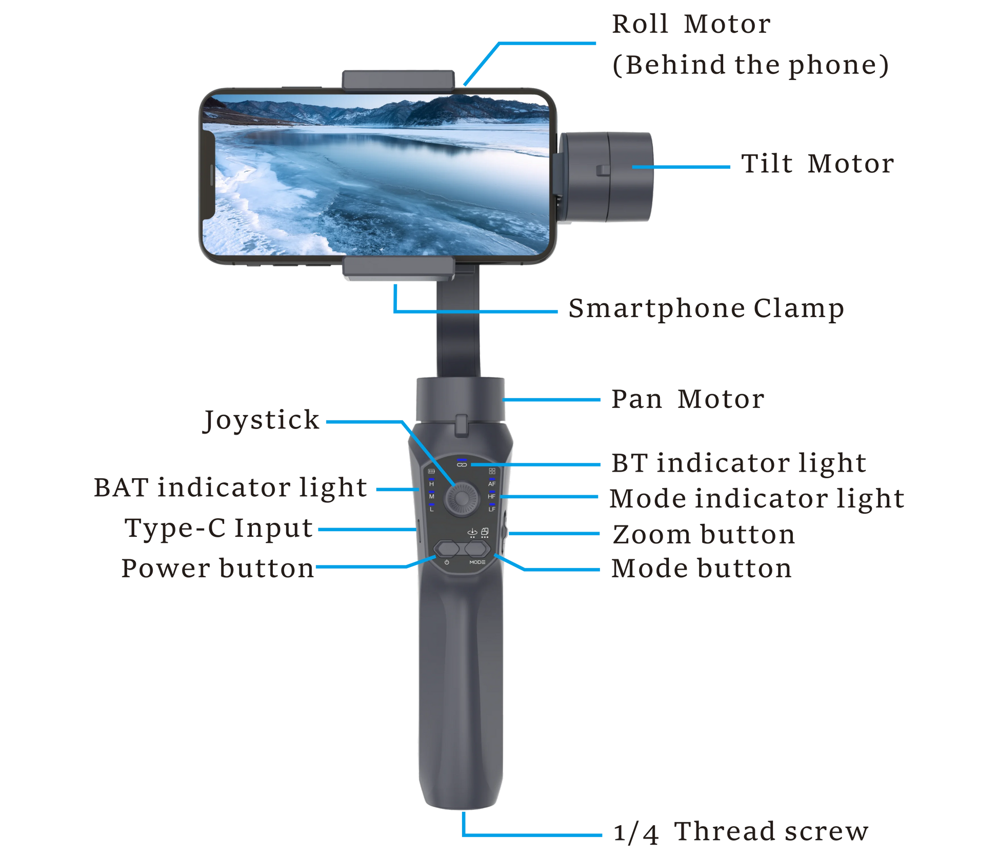 Bonola F10 3-Axis Gimbal Phone Stabilizer