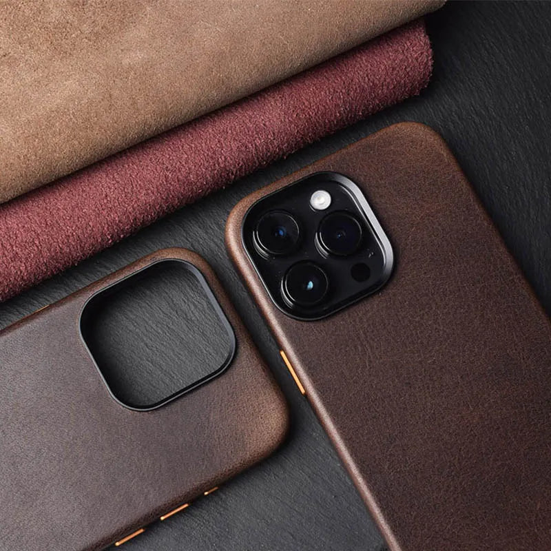 Vegetable-Tanned Leather Case for iPhone 15 Pro and iPhone 15 Pro Max