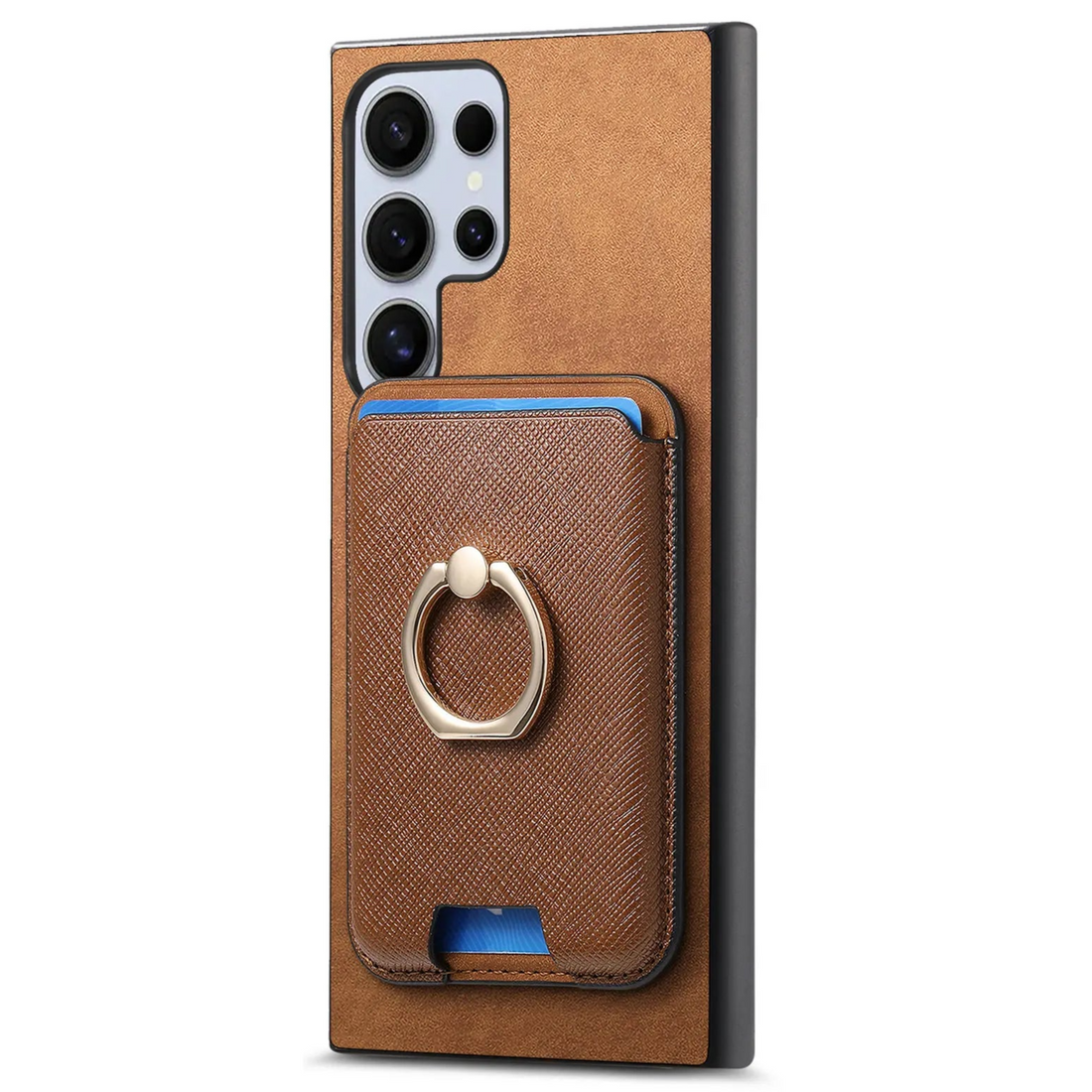 2-in-1 Magnetic Wallet Leather Case with Card Slot and Detachable Ring Holder for Samsung Galaxy S24 Series