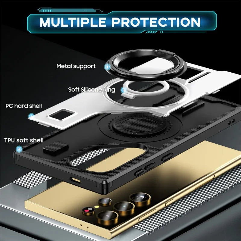 Armor Case with Rotatable Metal Stand for Samsung Galaxy S23 Series