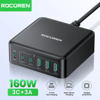 Rocoren 160W GaN USB-C Desktop Charger with 6 Ports