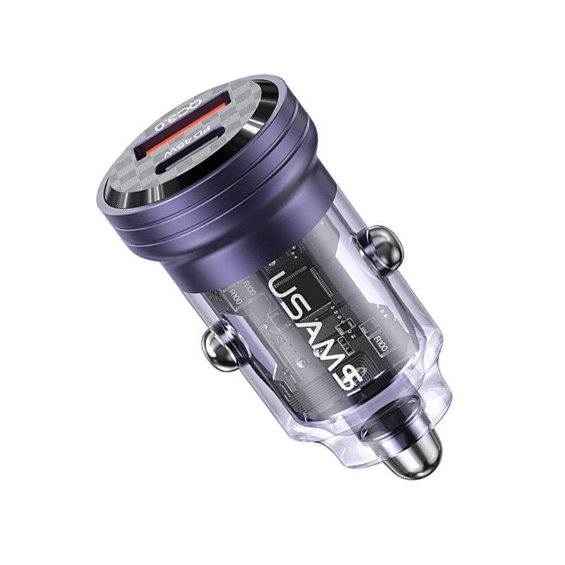 USAMS 45W Type-C Transparent Car Charger