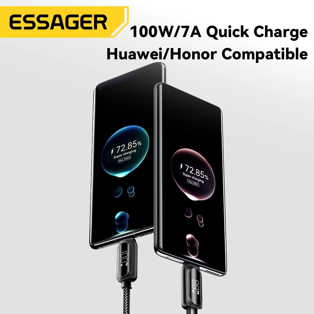 Essager 100W 7A USB Type-C Cable – Fast Charging, Durable Performance