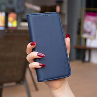 Business Leather Wallet Case with Magnetic Buckle Flip for VIVO Y78