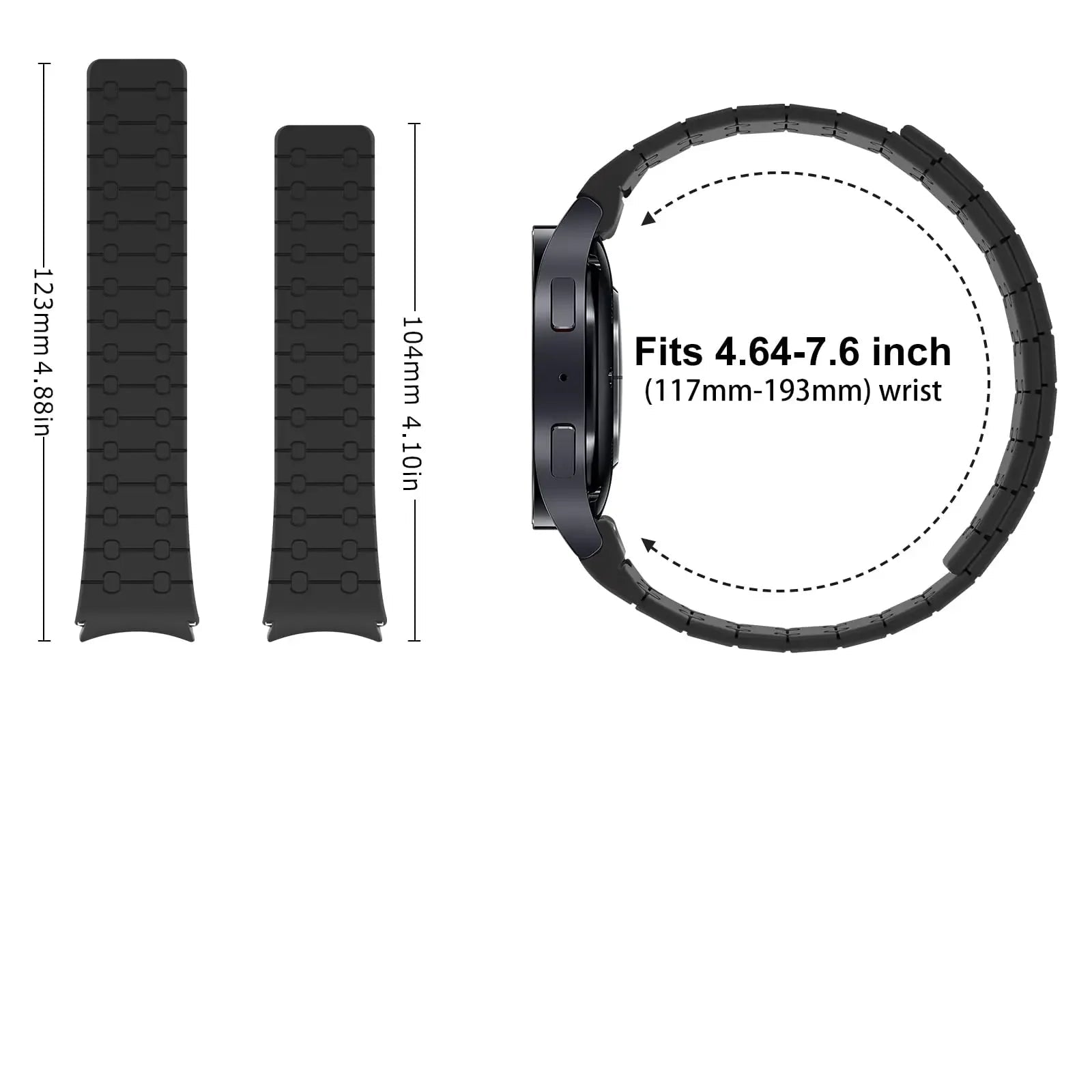 No Gaps Silicone Magnetic Strap for Samsung Galaxy Watch 7