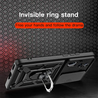 Slide Camera Protection Ring Stand Shockproof Armor Phone Cover Case for Oppo Reno 11 Series