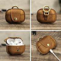 Premium Handmade Cowhide Leather Pouch for AirPods Pro 2