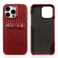 Vintage Genuine Leather Eye-Design Phone Case for iPhone 16 Series