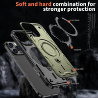 Military Grade Drop-Proof Case with 360° Adjustable Ring Stand for iPhone 15 Series