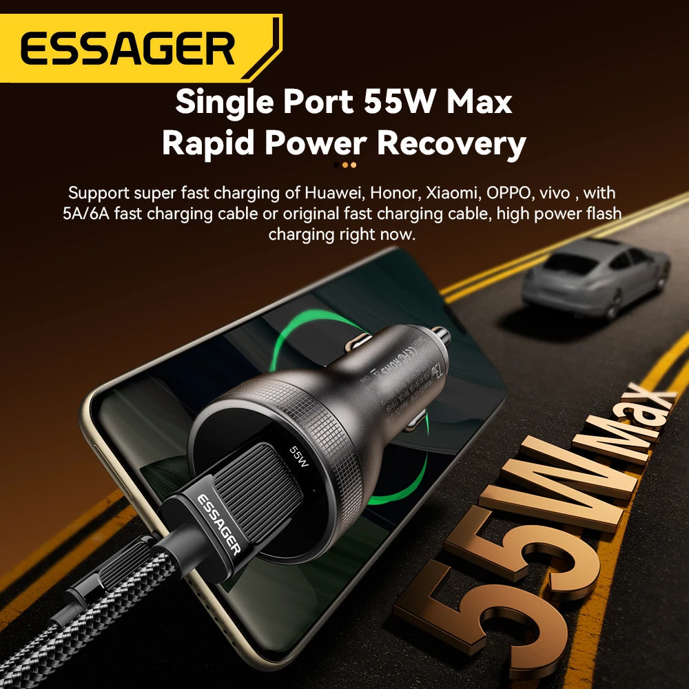 Essager 73W Car Charger with Dual USB Ports